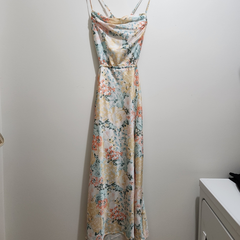 SHEIN Multicolor Floral Backless Dress